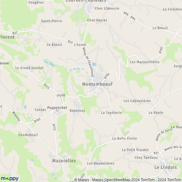 La carte pour la ville de Montemboeuf 16310