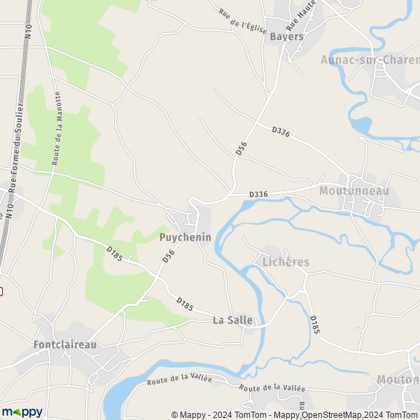 La carte pour la ville de Lichères 16460