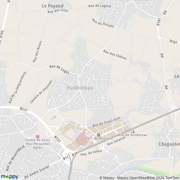 La carte pour la ville de Puilboreau 17138
