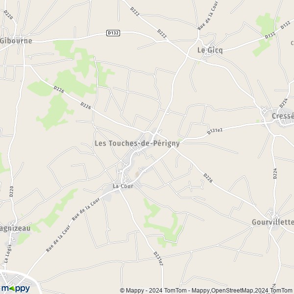 La carte pour la ville de Les Touches-de-Périgny 17160