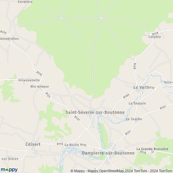 La carte pour la ville de Saint-Séverin-sur-Boutonne 17330