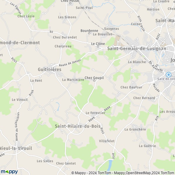 La carte pour la ville de Saint-Hilaire-du-Bois 17500