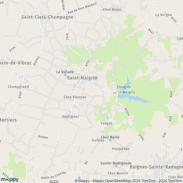 La carte pour la ville de Saint-Maigrin 17520