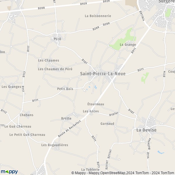 La carte pour la ville de Saint-Germain-de-Marencennes, 17700 Saint-Pierre-La-Noue