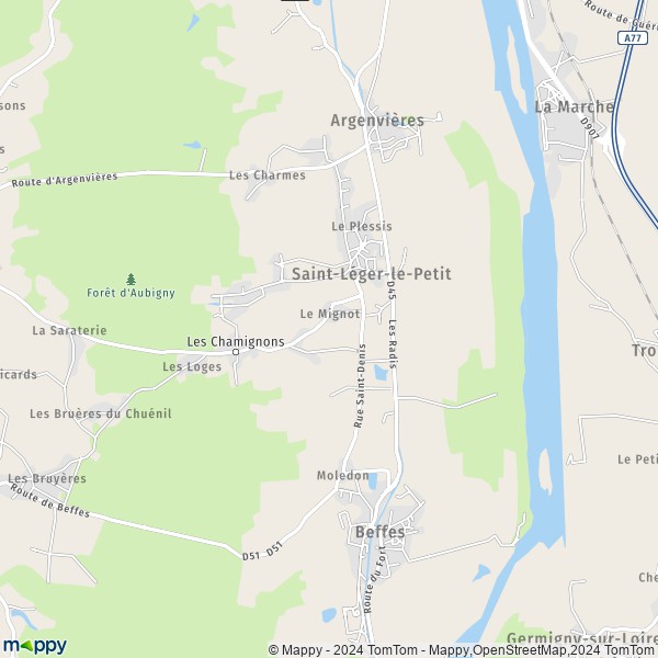 La carte pour la ville de Saint-Léger-le-Petit 18140