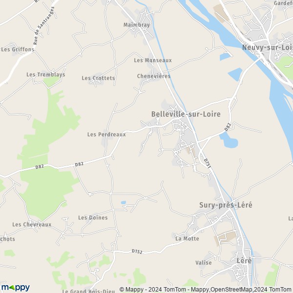 La carte pour la ville de Belleville-sur-Loire 18240