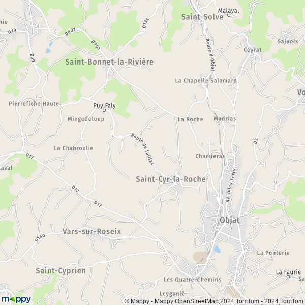 La carte pour la ville de Saint-Cyr-la-Roche 19130