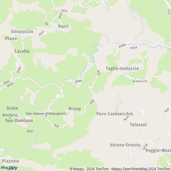 La carte pour la ville de Pruno 20213
