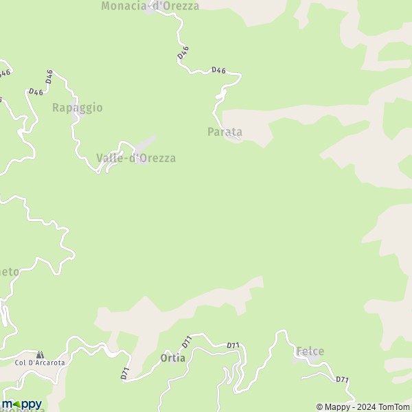 La carte pour la ville de Valle-d'Orezza 20229