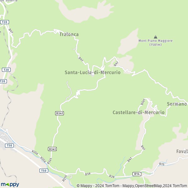 La carte pour la ville de Santa-Lucia-di-Mercurio 20250