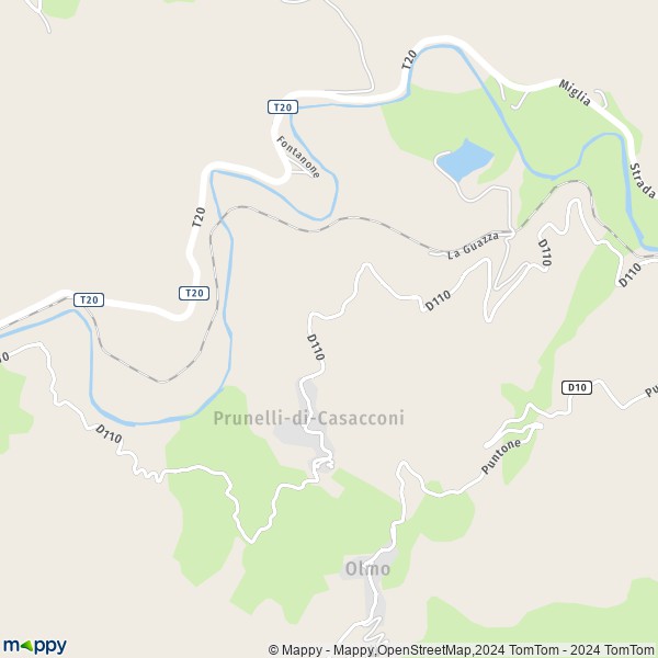 La carte pour la ville de Prunelli-di-Casacconi 20290