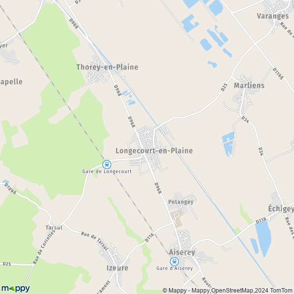 La carte pour la ville de Longecourt-en-Plaine 21110