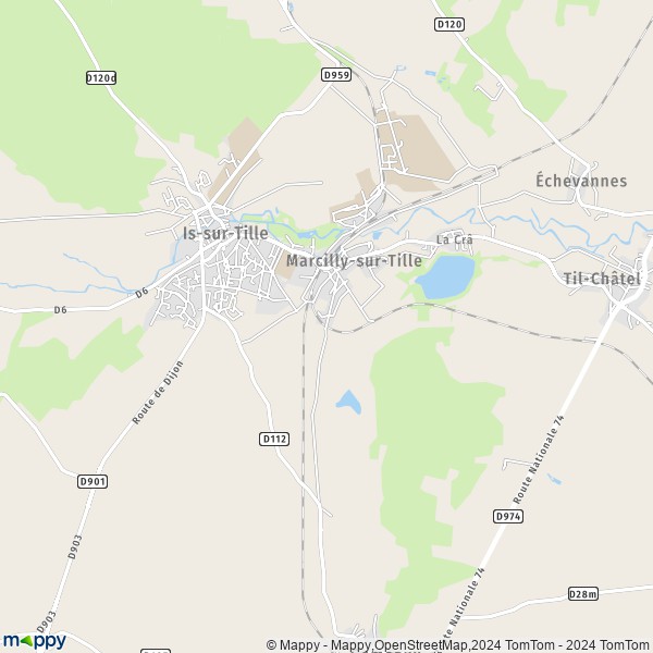 La carte pour la ville de Marcilly-sur-Tille 21120