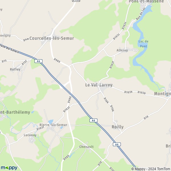 La carte pour la ville de Flée, 21140 Le Val-Larrey
