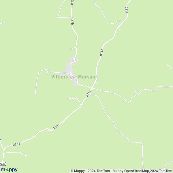 La carte pour la ville de Villiers-en-Morvan 21430