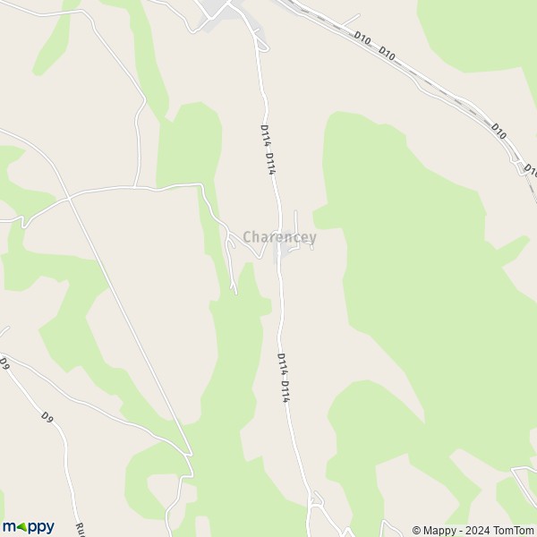 La carte pour la ville de Charencey 21690