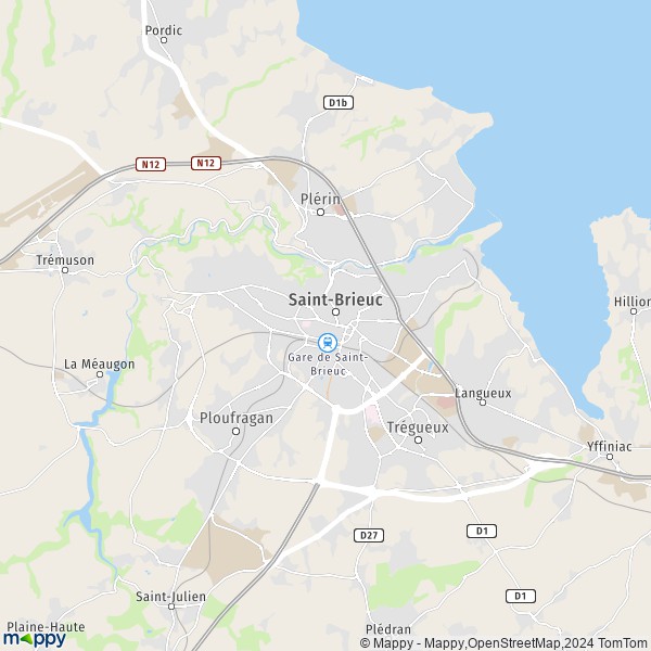 La carte pour la ville de Saint-Brieuc 22000