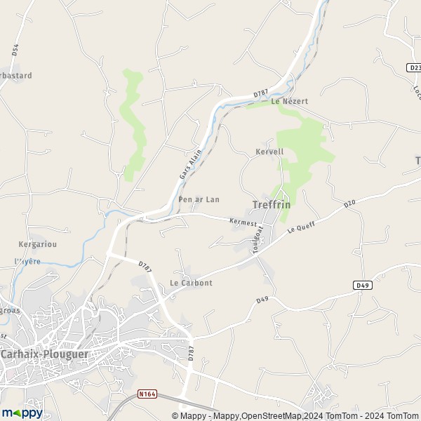 La carte pour la ville de Treffrin 22340
