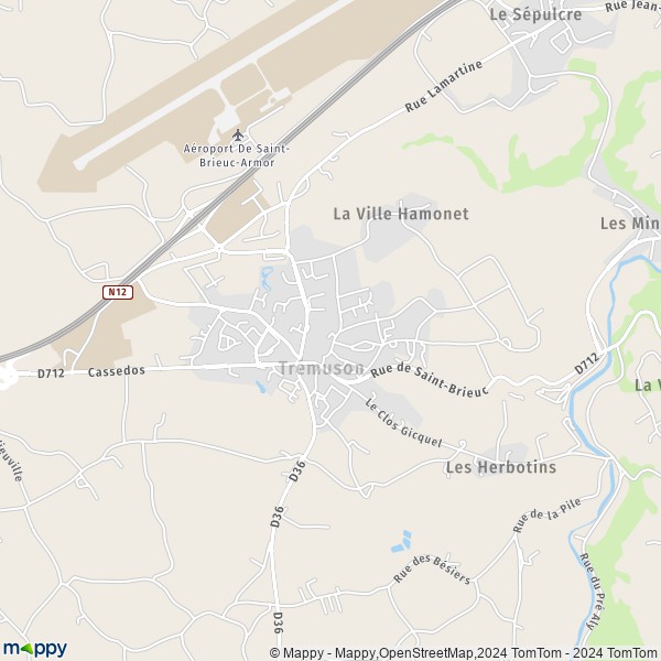 La carte pour la ville de Trémuson 22440