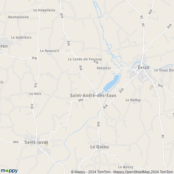 La carte pour la ville de Saint-André-des-Eaux 22630