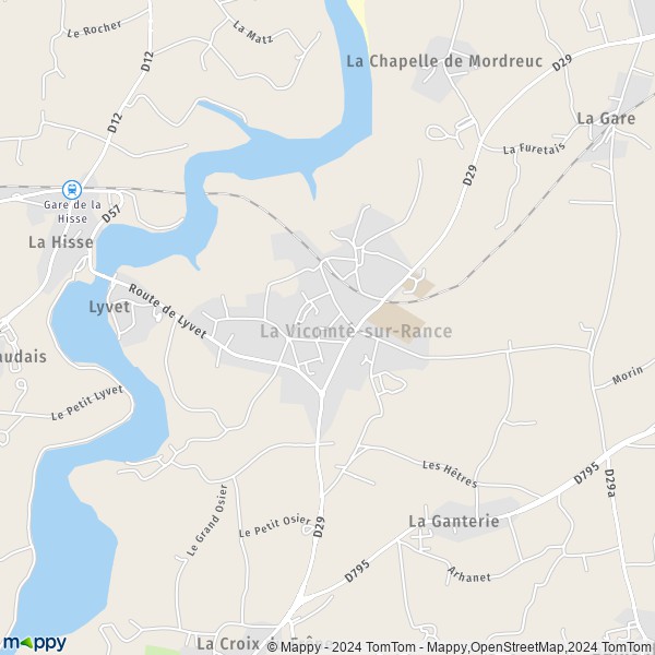 La carte pour la ville de La Vicomté-sur-Rance 22690