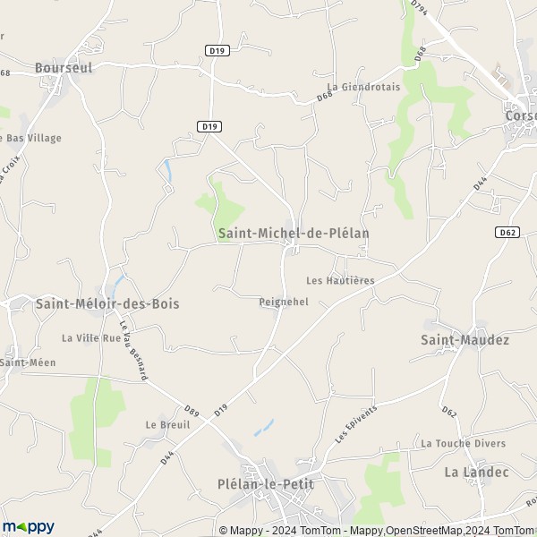 La carte pour la ville de Saint-Michel-de-Plélan 22980