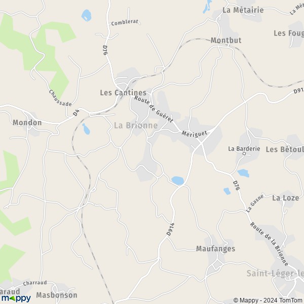La carte pour la ville de La Brionne 23000