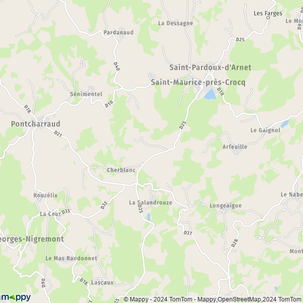 La carte pour la ville de Saint-Maurice-près-Crocq 23260