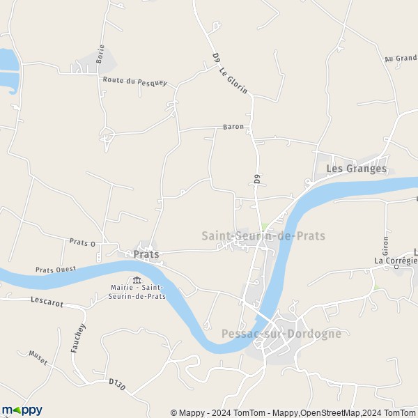 La carte pour la ville de Saint-Seurin-de-Prats 24230
