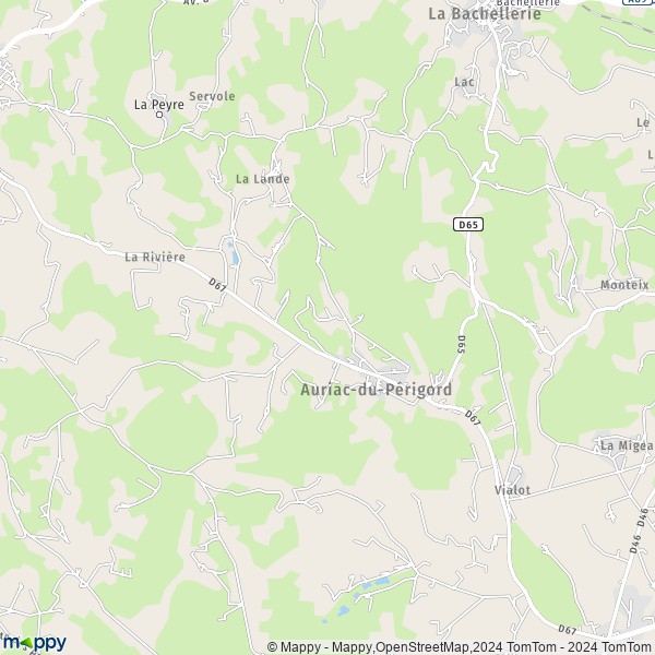 La carte pour la ville de Auriac-du-Périgord 24290