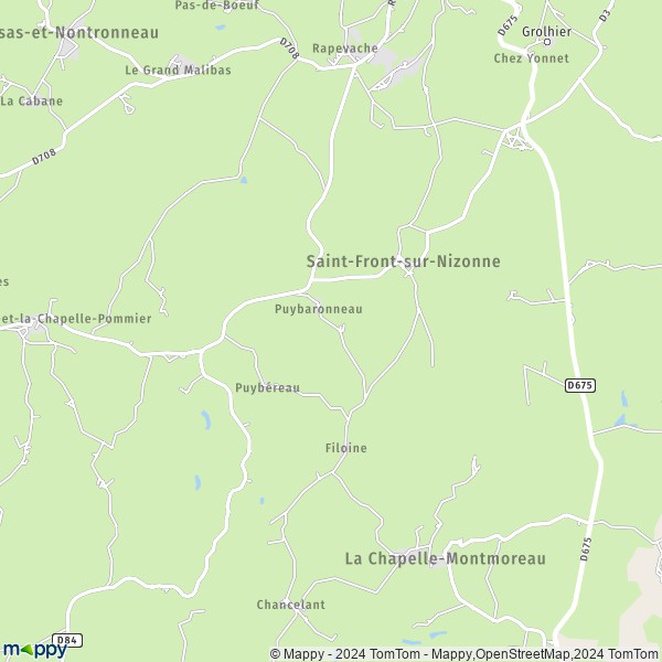 La carte pour la ville de Saint-Front-sur-Nizonne 24300