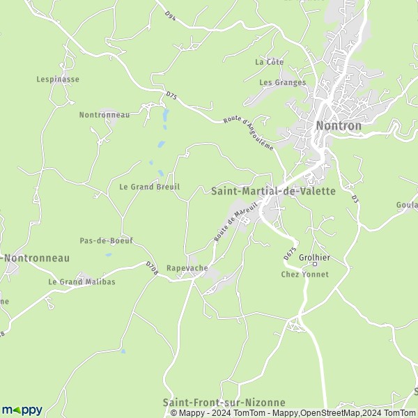 La carte pour la ville de Saint-Martial-de-Valette 24300