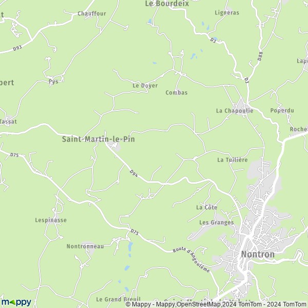 La carte pour la ville de Saint-Martin-le-Pin 24300