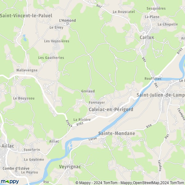 La carte pour la ville de Calviac-en-Périgord 24370