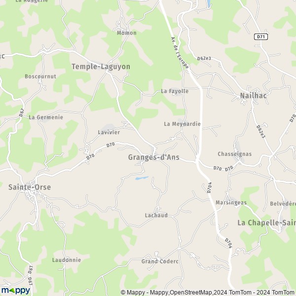 La carte pour la ville de Granges-d'Ans 24390