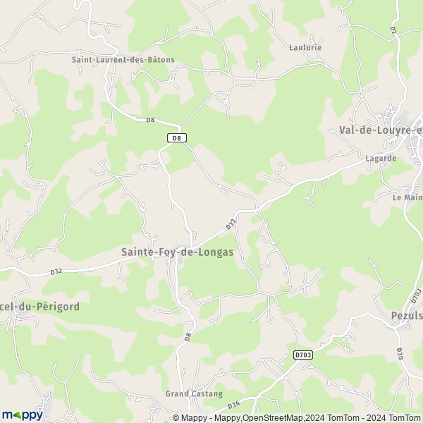 La carte pour la ville de Sainte-Foy-de-Longas 24510