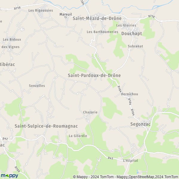 La carte pour la ville de Saint-Pardoux-de-Drône 24600
