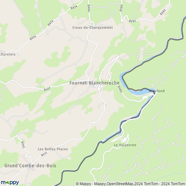 La carte pour la ville de Fournet-Blancheroche 25140