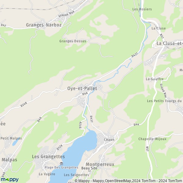 La carte pour la ville de Oye-et-Pallet 25160