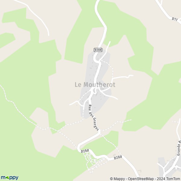 La carte pour la ville de Le Moutherot 25170