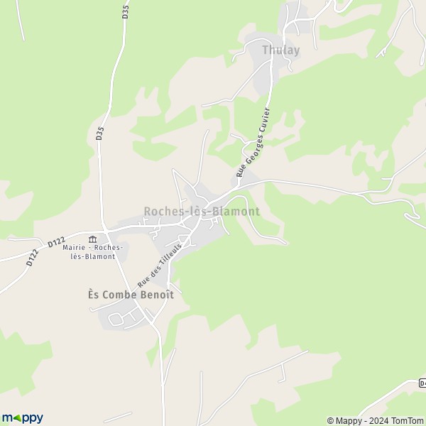 La carte pour la ville de Roches-lès-Blamont 25310