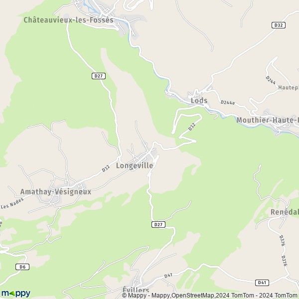 La carte pour la ville de Longeville 25330