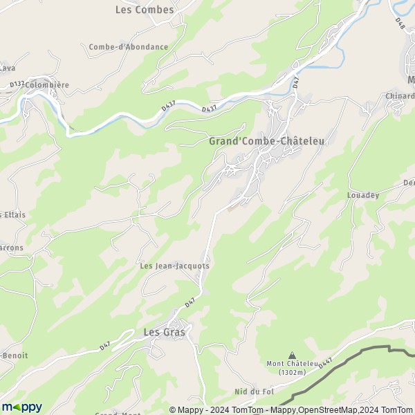 La carte pour la ville de Grand'Combe-Châteleu 25570