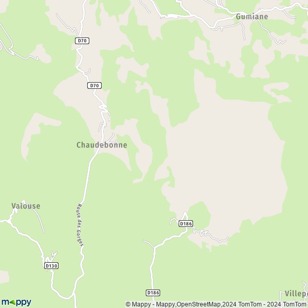 La carte pour la ville de Chaudebonne 26110