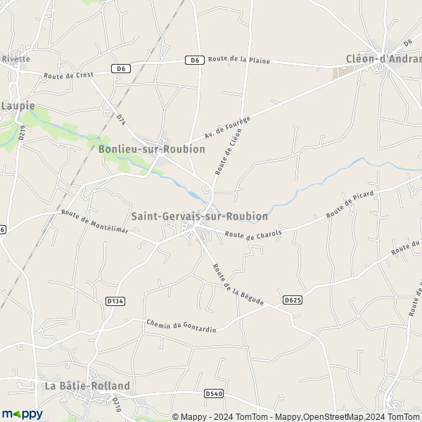 La carte pour la ville de Saint-Gervais-sur-Roubion 26160