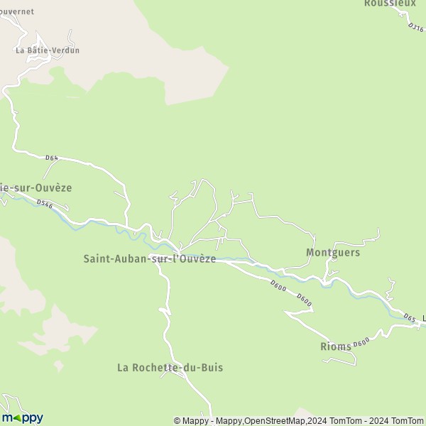La carte pour la ville de Saint-Auban-sur-l'Ouvèze 26170