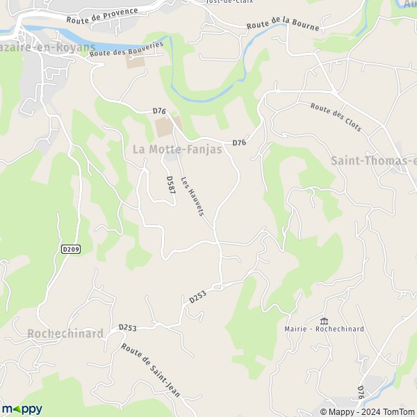 La carte pour la ville de La Motte-Fanjas 26190