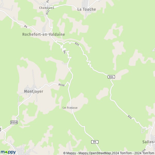 La carte pour la ville de Montjoyer 26230