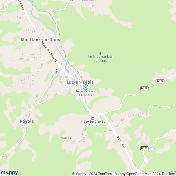 La carte pour la ville de Luc-en-Diois 26310