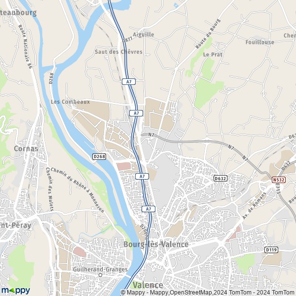 La carte pour la ville de Bourg-lès-Valence 26500